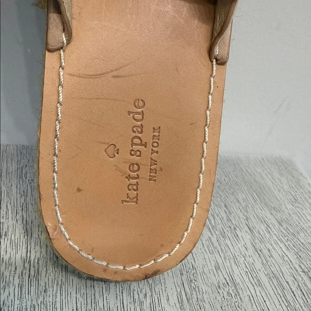 Kate Spade Size 8M Pink Scalloped Espadrille Sandals Leather